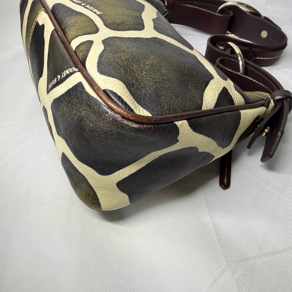 Dooney & Bourke Brown and Cream Giraffe-Print Leather Shoulder Bag - Picture 6 of 15